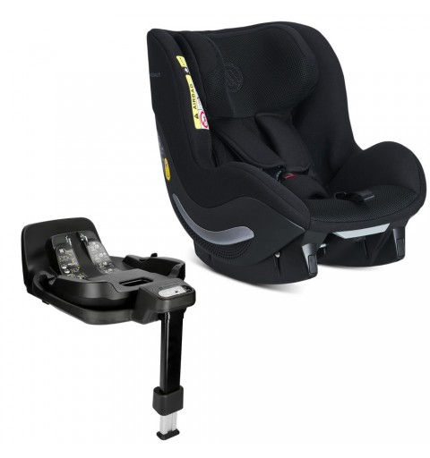 Avionaut AeroFix RWF AirFlow - fotelik samochodowy, siedzisko 0-18 kg, zestaw z bazą obrotową IQ Orbit | Black